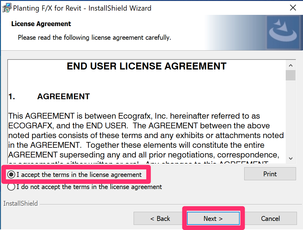 User agreement, Accept option