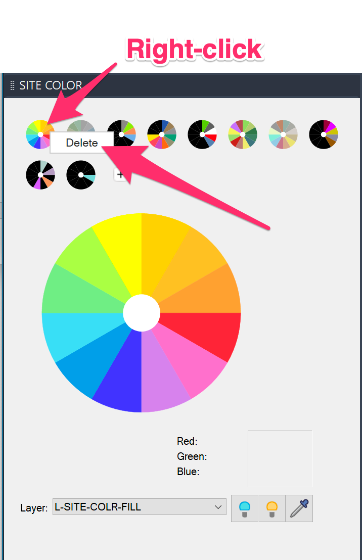 Deletind a color wheel