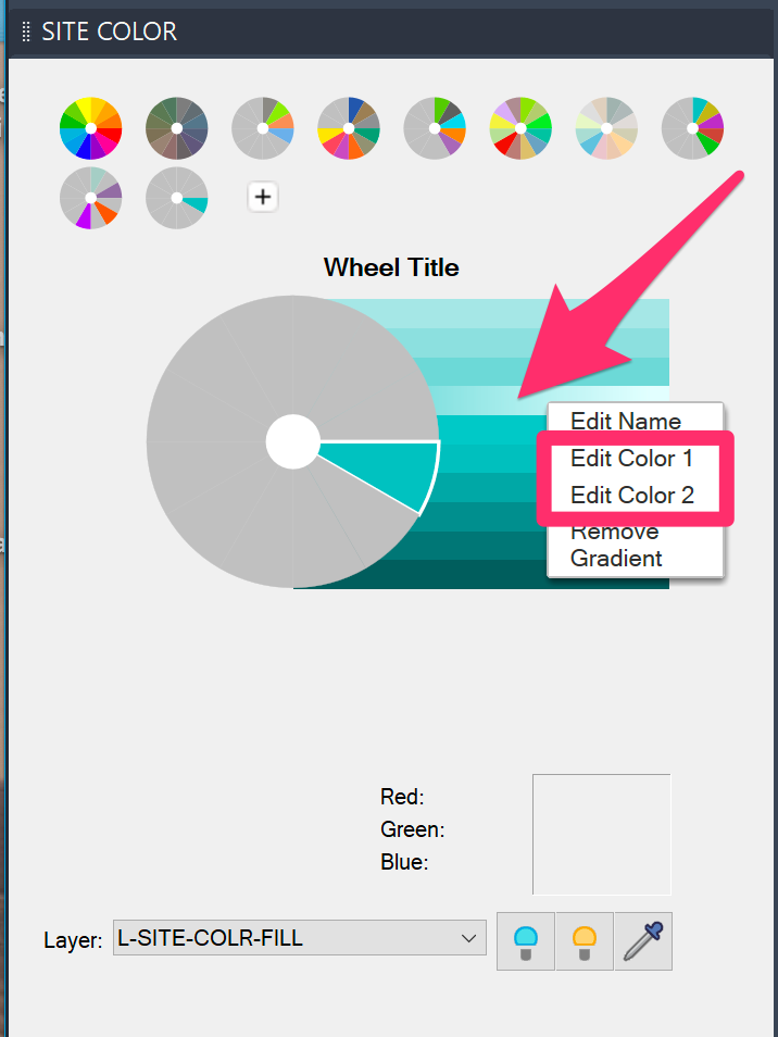 Selecting gradient colors