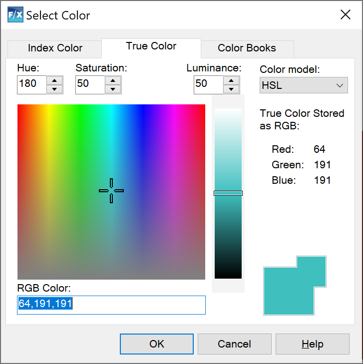 Select Color dialog box