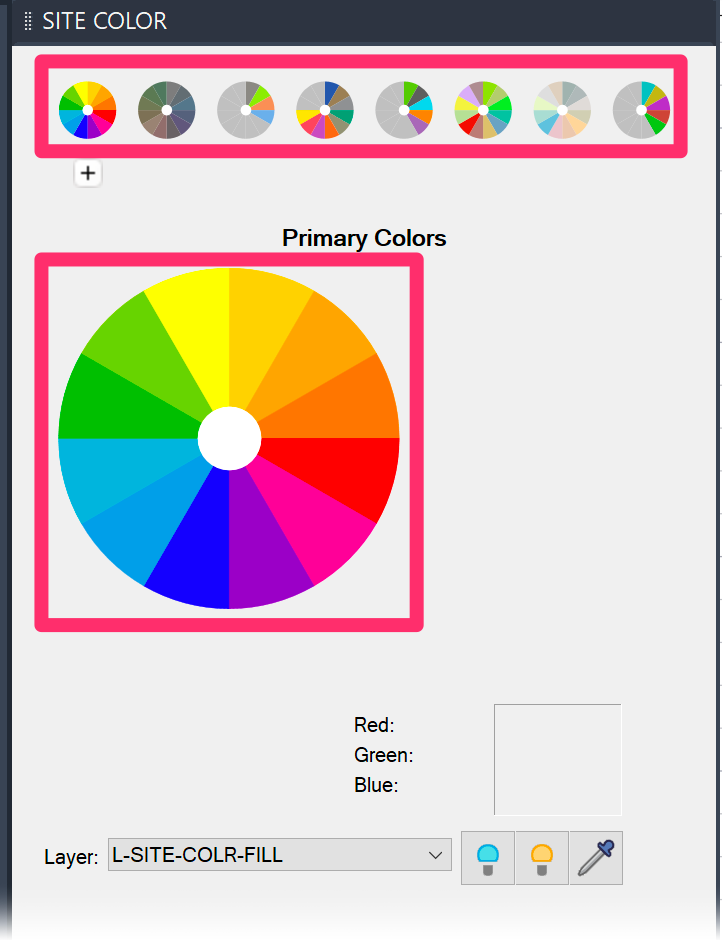 Available color wheels