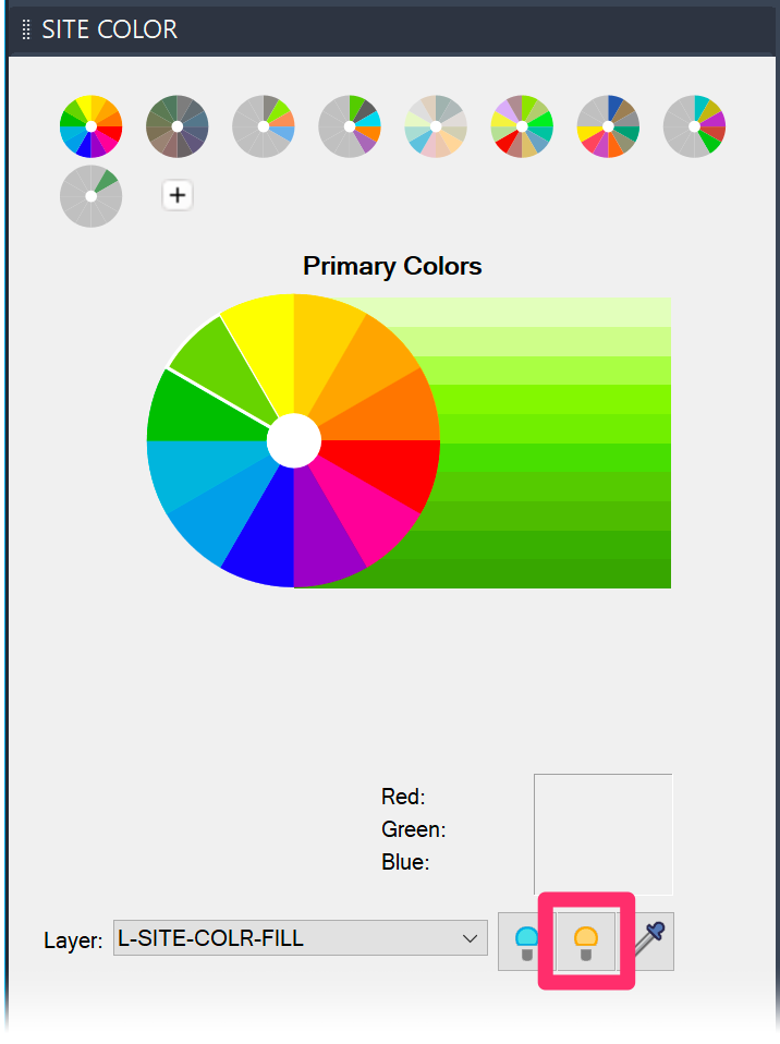 Turning color on in the Site Color tool