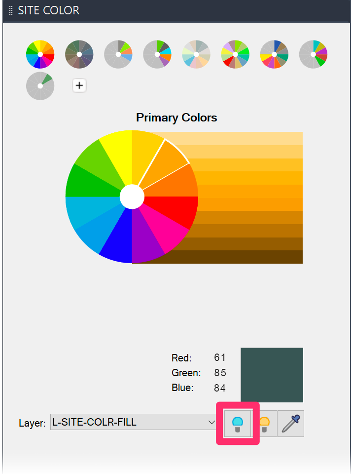 Turning fill color layer off in the Site Color tool