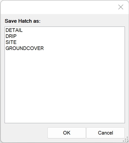 Save Hatch as dialog box