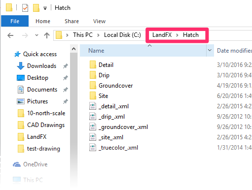 LandFX\Hatch folder