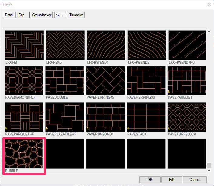 Hatch pattern saved into Land F/X library