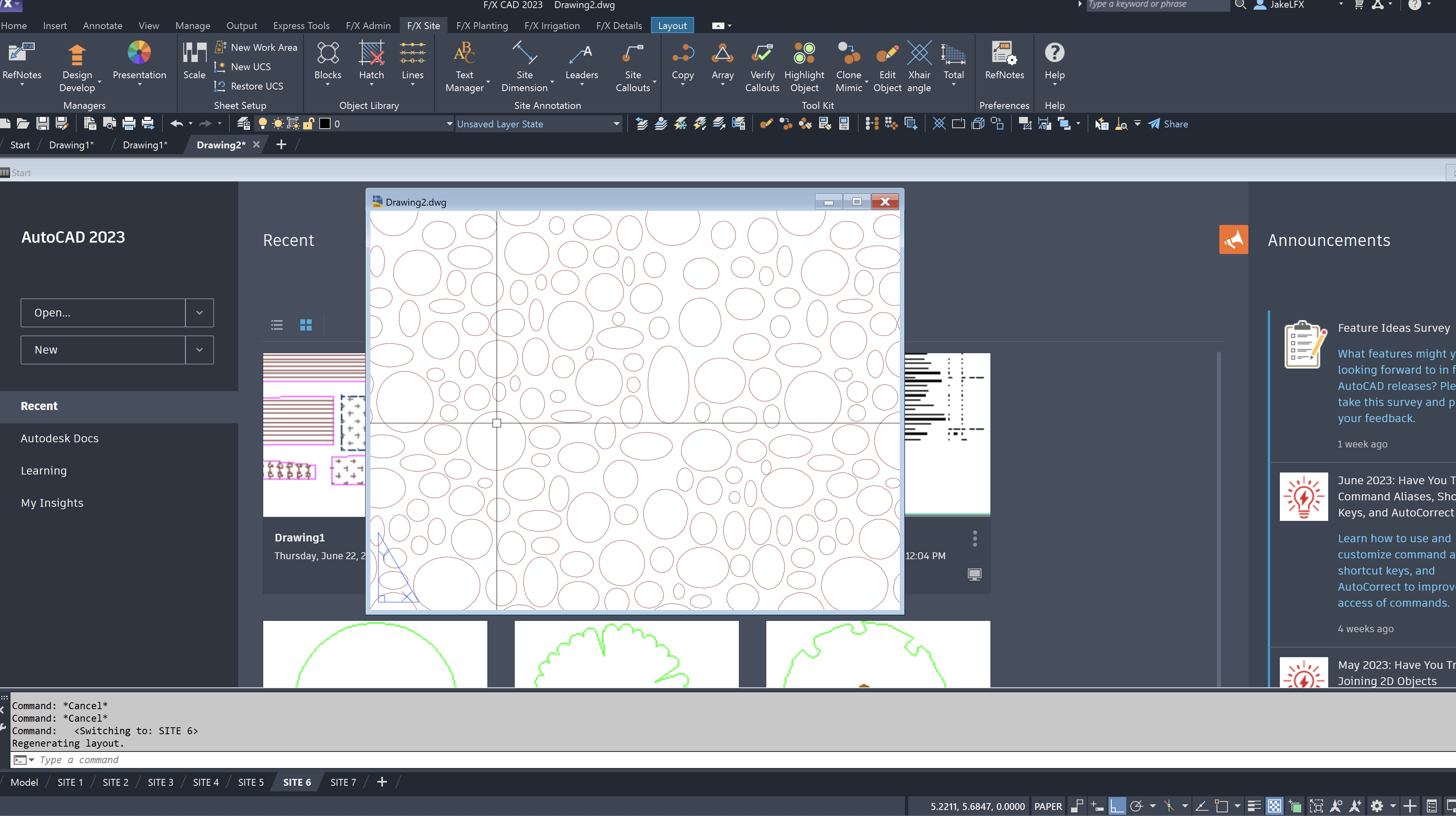 Drawing file window set to a 4:3 ratio