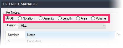 Filter RefNotes by type