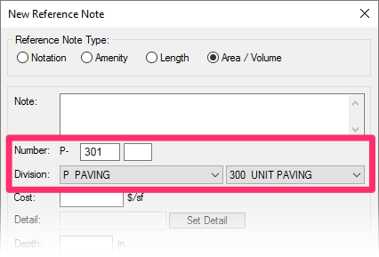 Reference Note Divisions and Subdivisions