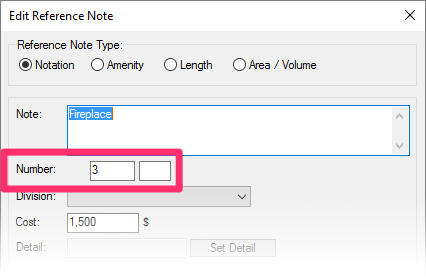 Renumbering a Reference Note with no division