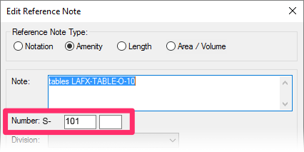 Reference Note number preceded by division code