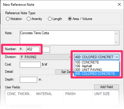 Creating a Reference Note and assigning it with a subdivision