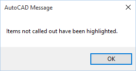 Items not called out have been highlighted message