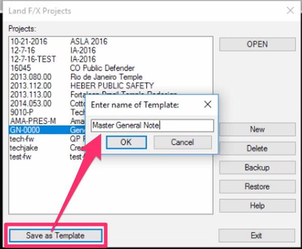 Save project as template