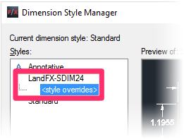 DimStyle Manager, Style Overrides (incorrect)