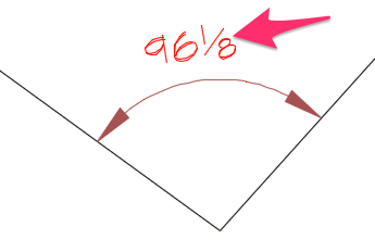 Angular dimension showing fraction in place of degrees symbol