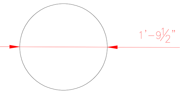 Placing a Diameter Dimension