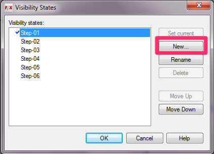 Visibility States Manager, New button