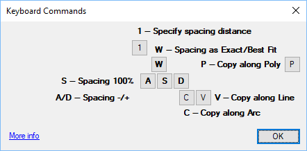 Copy along Polyline keyboard commands