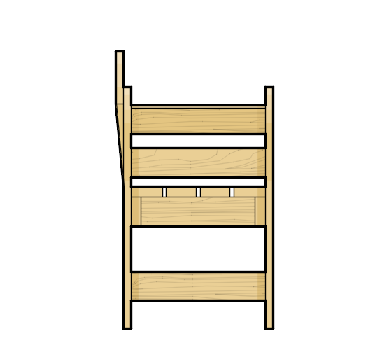 Furniture block, right view, example