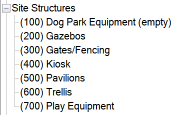 Updated Site Structures category, Elevation Graphics