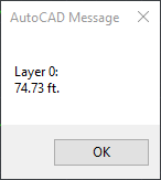 Dialog box showing layer name and total length