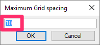 Maximum Grid Spacing dialog box