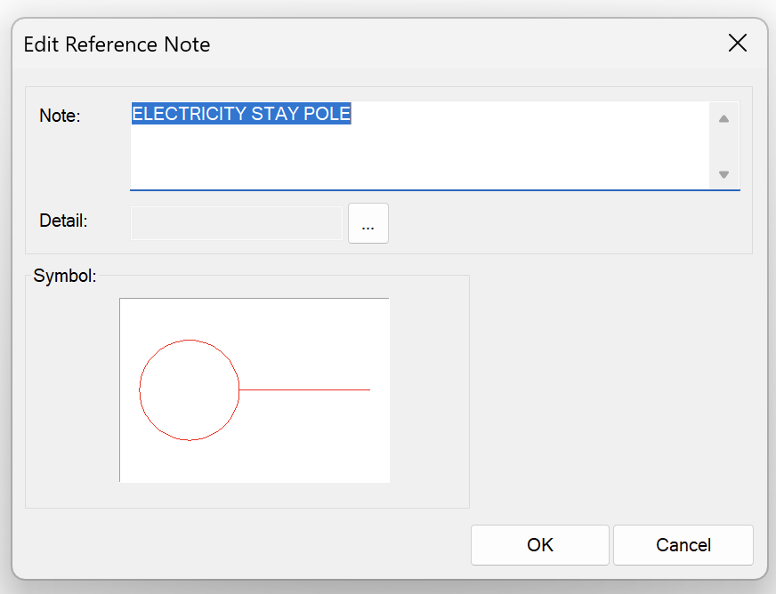 Edit Reference Note dialog box