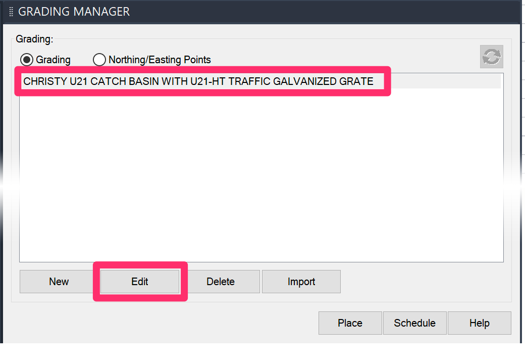 Grading Manager, Edit button