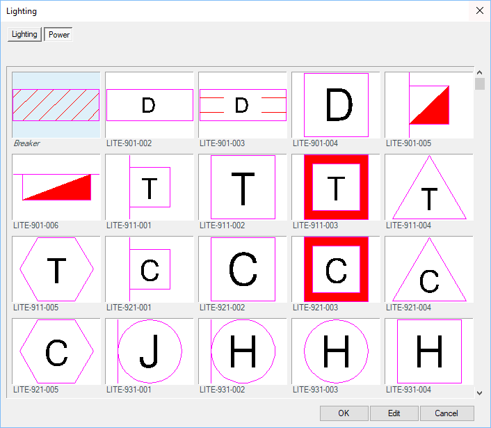 Select a symbol for auxiliary equipment