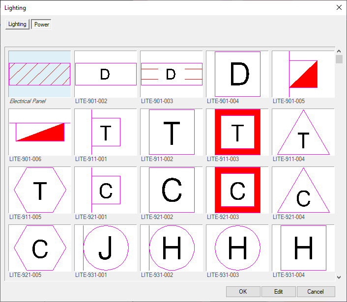 Select an electric panel symbol