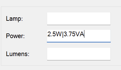 Power input minimum and maximum