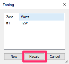 Circuit wattage recalculated in Zoning Manager