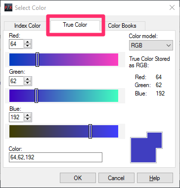 Selecting a True Color