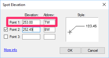 Point 1 used in calculation of multiple slopes