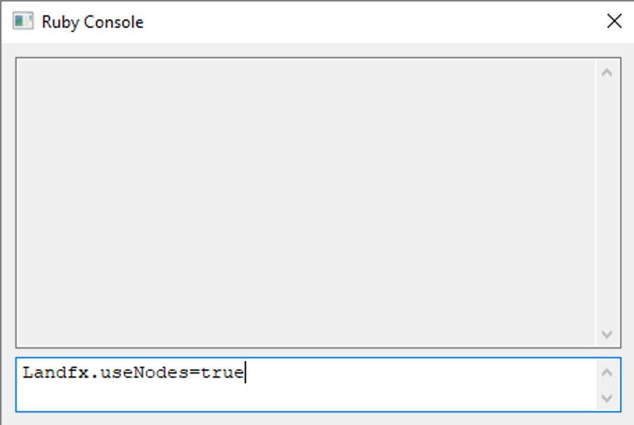 Landfx.useNodes=true command in Ruby Console command line