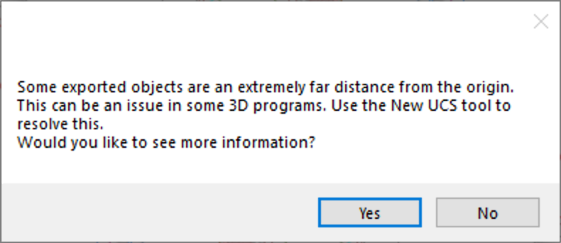 Some exported objects are an extremely far distance from the origin error