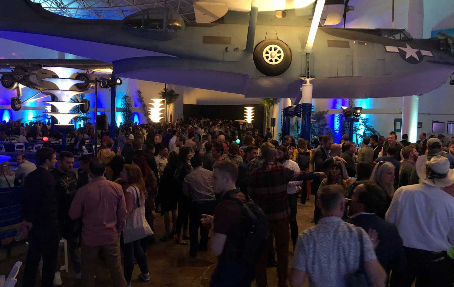 The annual Land F/X party was a full flight at the San Diego Air & Space Museum. No switching seats! ASLA 2019, San Diego.