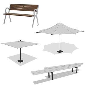 New Products: Landscape Forms Benches and TUUCI/Landscape Forms Sun Shades
